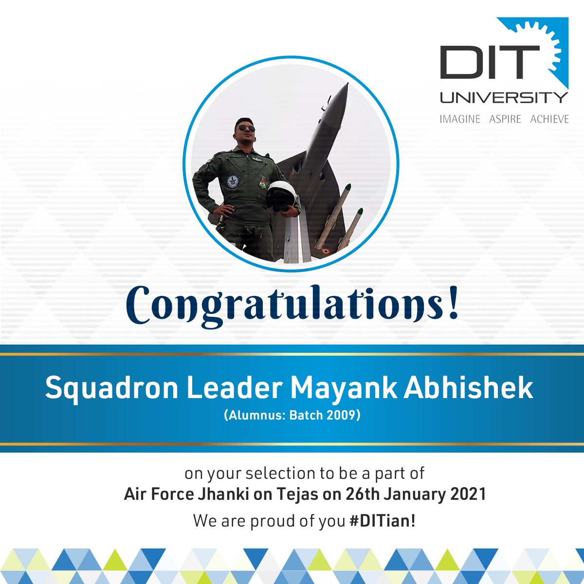 Congratulations Squadron Leader Mayank Abhishek