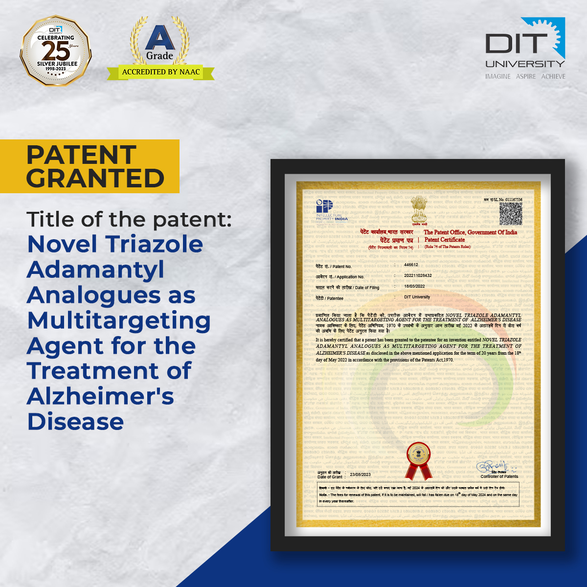 'Novel Triazole Adamantyl Analogues as Multitargeting Agent for the Treatment of Alzheimer's Disease'